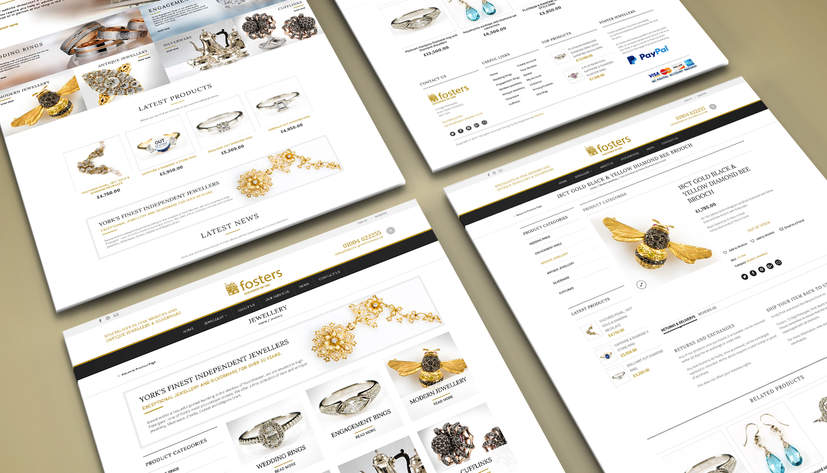 Fosters Jewellery - Website mock-up