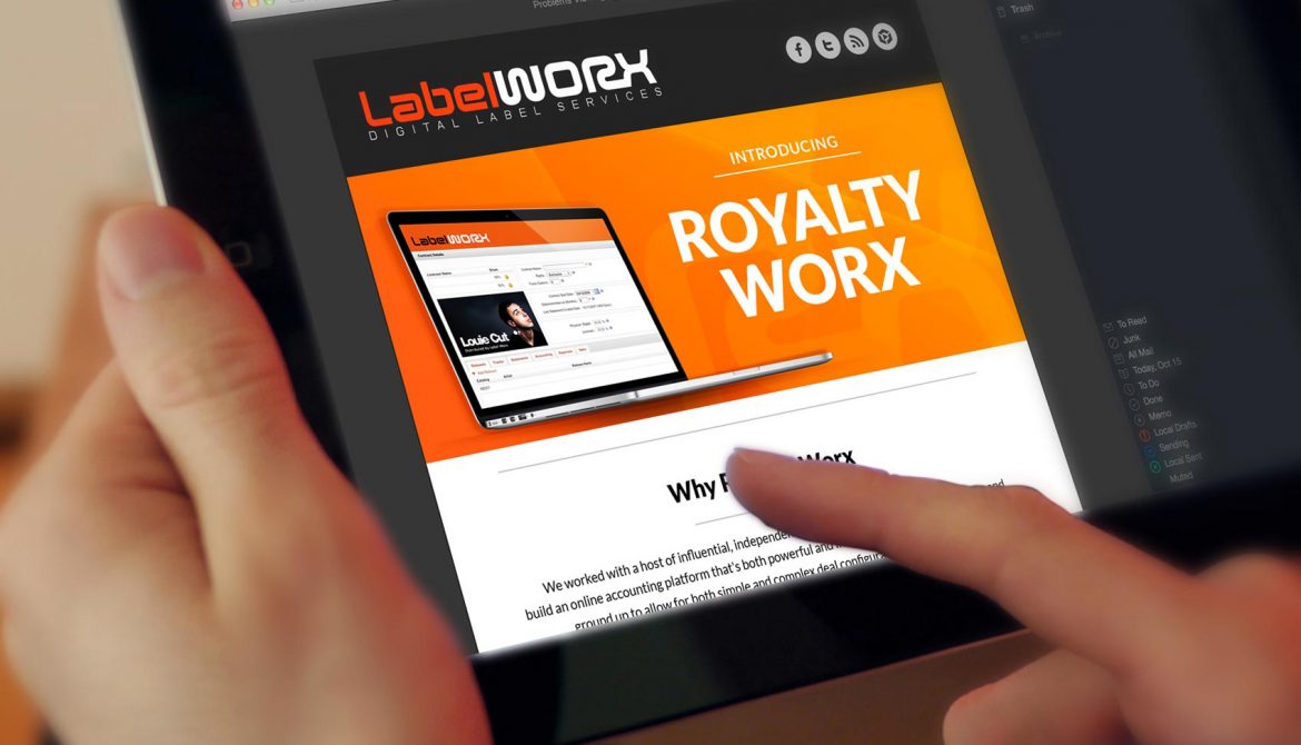 LabelWorx - Website on Tablet