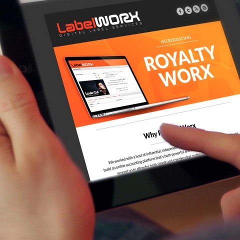 LabelWorx - Website on Tablet