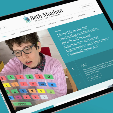 Beth Moulam - new website on tablet